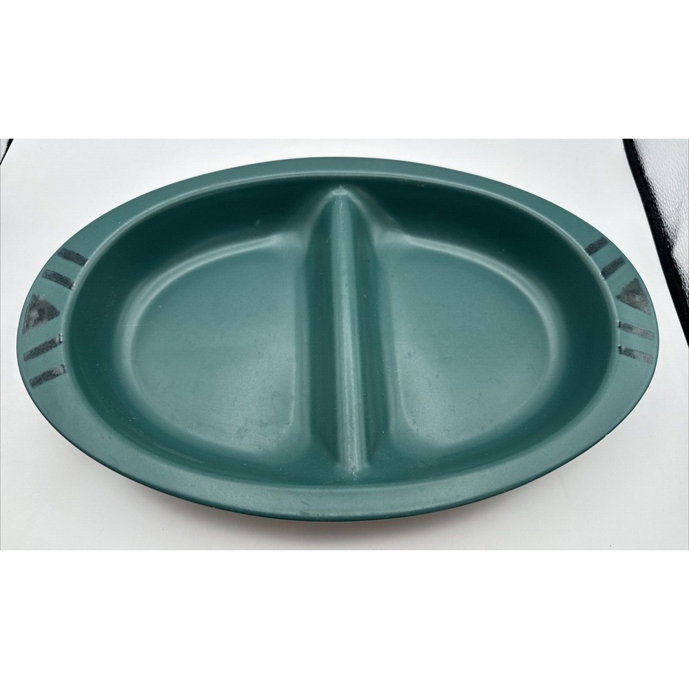 Pfaltzgraff Solstice Dark Green‎ Divided Vegetable Serving Dish Platter